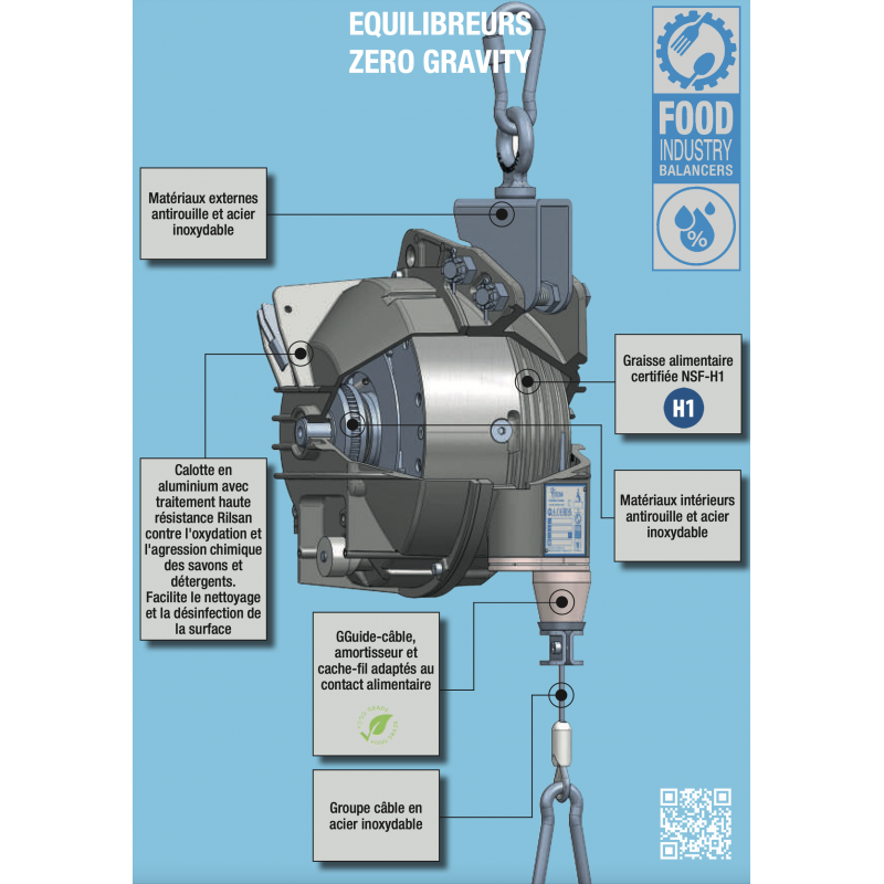 Equilibreur de charge agroalimentaire 9452RL - Capacité de 115 à 130 kg