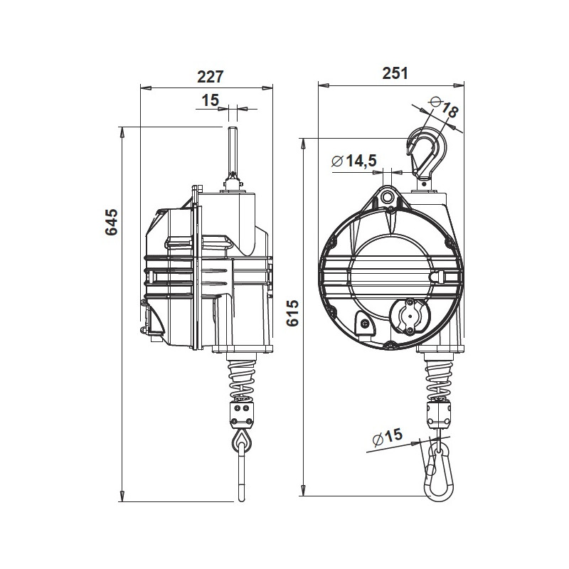 Equilibreur de charge Tecna 9524 - Capacité de 50 à 60 kg