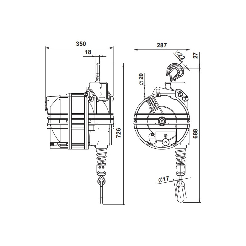 Equilibreur de charge Tecna 9424 - Capacité de 130 à 150 kg