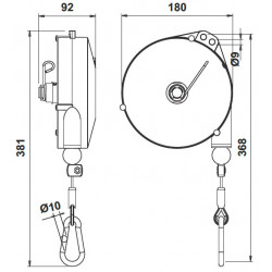 Equilibreur de charge Tecna ATEX 9347AX - Capacité de 4 à 6 kg