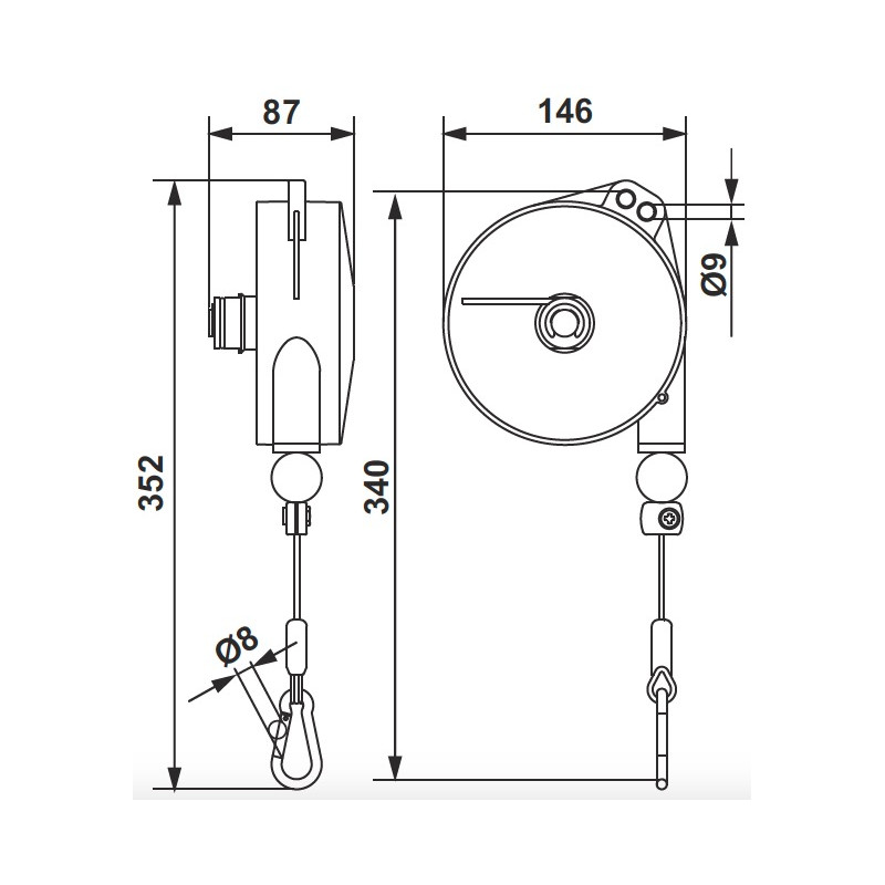 Equilibreur Tecna 9322NY - Capacité de 4 à 6 Course kg