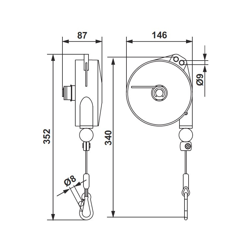 Equilibreur de charge Tecna 9321 - Capacité de 2 à 4 Course mm : 2000